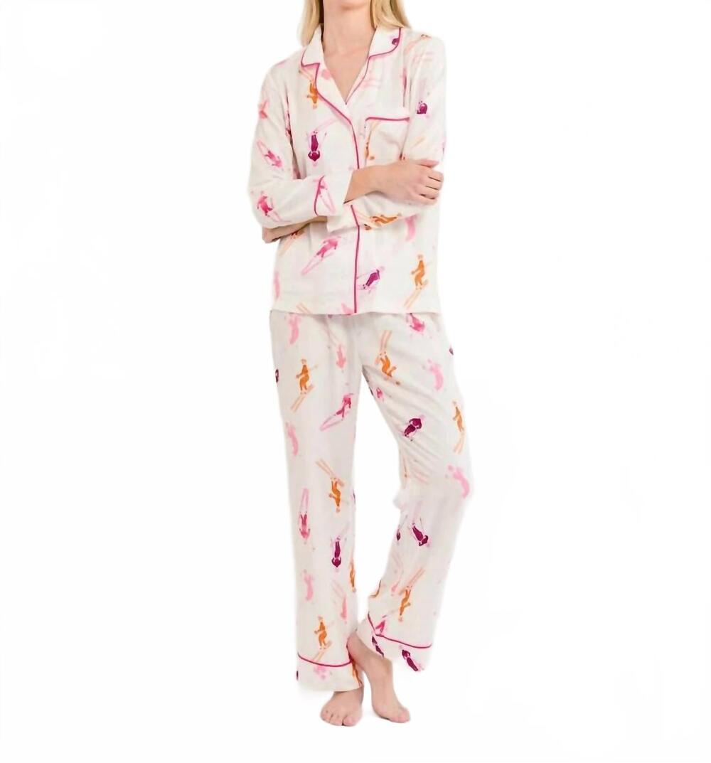 NEW KATIE KIME bluebird day long sleeve pajama pants set in orange/ pink